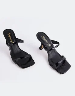 Mid Heels|Mules-L'INTERVALLE Jandira Black Naplack
