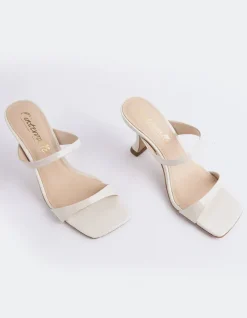 Mid Heels|Mules-L'INTERVALLE Jandira Off White Naplack