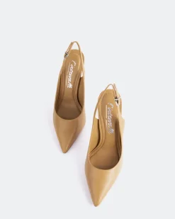 Slingbacks-L'INTERVALLE Janeiro Camel Leather