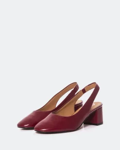 Slingbacks-L'INTERVALLE Jarotes Burgundy Leather