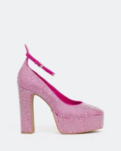 Platforms-L'INTERVALLE Jayne, Fucshia. Suede/Suède Fucshia