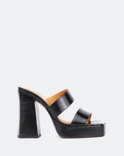 Platform-L'INTERVALLE Jinx Black Leather/Cuir Noir