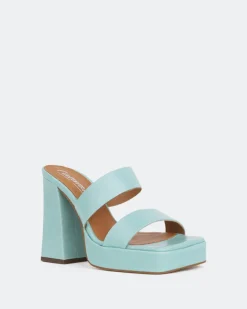 Platform-L'INTERVALLE Jinx Blue Leather/Cuir Bleu