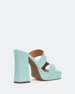 Platform-L'INTERVALLE Jinx Blue Leather/Cuir Bleu