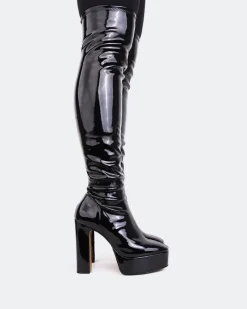 Over-the-knee|Platform-L'INTERVALLE Kalaf Black Patent