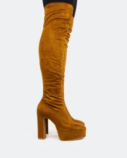 Over-the-knee|Stretch-L'INTERVALLE Kalaf Camel Suede Stretch