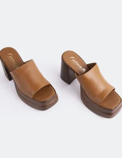 Platform-L'INTERVALLE Kalamata Tan Leather