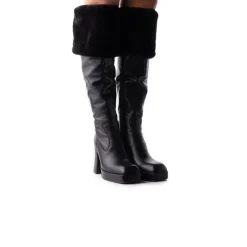 Tall Boots-L'INTERVALLE Kelani Black Leather
