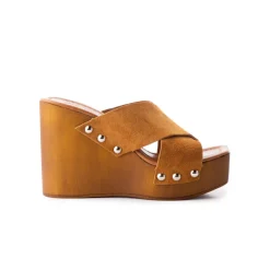 Wood Sandals|Wedges-L'INTERVALLE Kitten Tan Suede