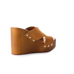 Wood Sandals|Wedges-L'INTERVALLE Kitten Tan Suede