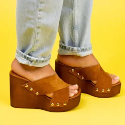 Wood Sandals|Wedges-L'INTERVALLE Kitten Tan Suede