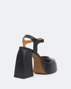 Platforms-L'INTERVALLE Kotter, Black Leather/Cuir Noir