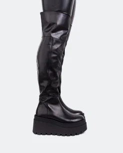 Over-the-knee|Stretch-L'INTERVALLE Koulutie Black Stretch