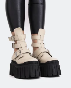 Platform|Ankle Boots-L'INTERVALLE Landry Off White Leather