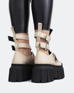 Platform|Ankle Boots-L'INTERVALLE Landry Off White Leather