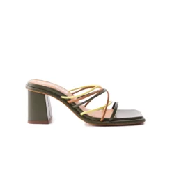 Mid Heels|Mules-L'INTERVALLE Larisa Khaki Multi Leather