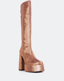 Platform|Tall Boots-L'INTERVALLE Latto Pink Sequins