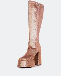 Platform|Tall Boots-L'INTERVALLE Latto Pink Sequins