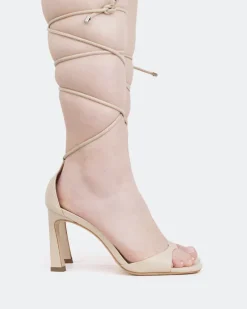Strappy-L'INTERVALLE Lavo, Vanilla Leather/Cuir Vanille