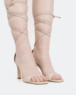 Strappy-L'INTERVALLE Lavo, Vanilla Leather/Cuir Vanille