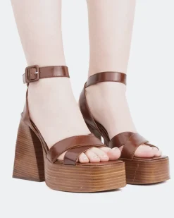 Wood Sandals|Platform-L'INTERVALLE Legacy Chestnut Leather