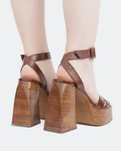 Wood Sandals|Platform-L'INTERVALLE Legacy Chestnut Leather