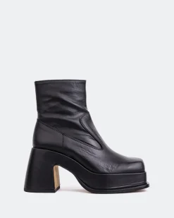 Platform|Ankle Boots-L'INTERVALLE Lepic Black Leather