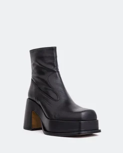 Platform|Ankle Boots-L'INTERVALLE Lepic Black Leather