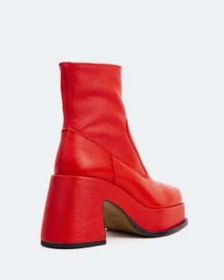 Platform|Ankle Boots-L'INTERVALLE Lepic Red Leather