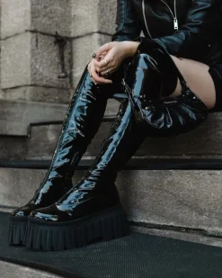 Over-the-knee-L'INTERVALLE Letar Black Patent