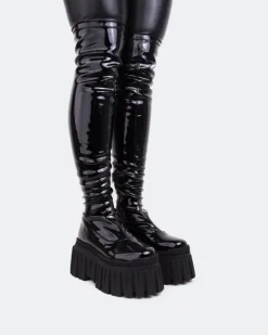 Over-the-knee-L'INTERVALLE Letar Black Patent