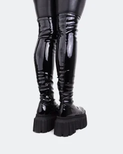 Over-the-knee-L'INTERVALLE Letar Black Patent