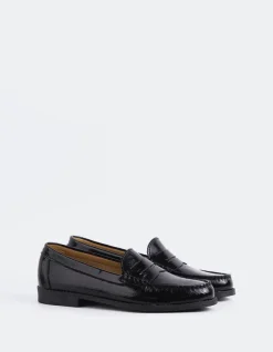 Loafers-L'INTERVALLE Lettine Black Naplack Leather