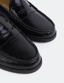 Loafers-L'INTERVALLE Lettine Black Naplack Leather
