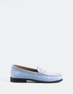 Loafers-L'INTERVALLE Lettine Light Blue Naplack Leather