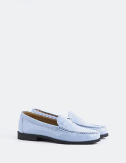 Loafers-L'INTERVALLE Lettine Light Blue Naplack Leather