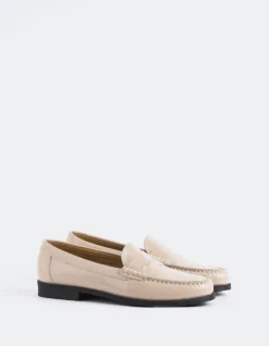Loafers-L'INTERVALLE Lettine Nude Naplack Leather