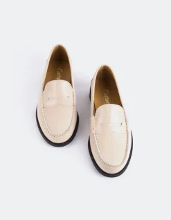 Loafers-L'INTERVALLE Lettine Nude Naplack Leather