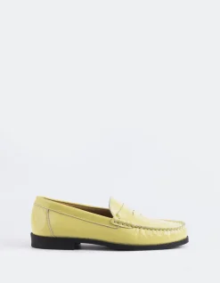 Loafers-L'INTERVALLE Lettine Yellow Naplack Leather
