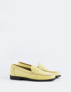 Loafers-L'INTERVALLE Lettine Yellow Naplack Leather