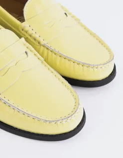 Loafers-L'INTERVALLE Lettine Yellow Naplack Leather