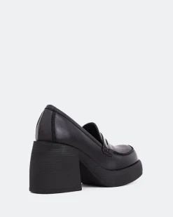 Platforms|Loafers-L'INTERVALLE Levigne Black Leather