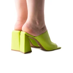 Mules-L'INTERVALLE Levu Lime Leather