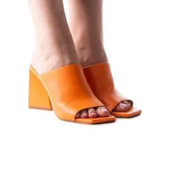 Mules-L'INTERVALLE Levu Orange Leather