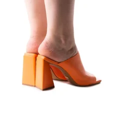 Mules-L'INTERVALLE Levu Orange Leather