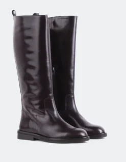 Tall Boots-L'INTERVALLE Lherma Brown Leather
