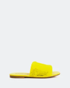 Flats-L'INTERVALLE Lillet Lime Faux Fur