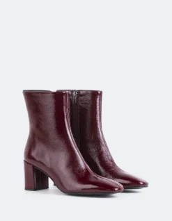 Ankle Boots-L'INTERVALLE Lioni Burgundy Naplack