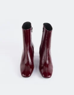 Ankle Boots-L'INTERVALLE Lioni Burgundy Naplack