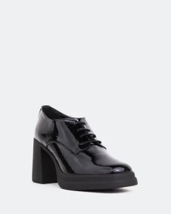 Platforms|Lace-up-L'INTERVALLE Lombardia Black Naplack
